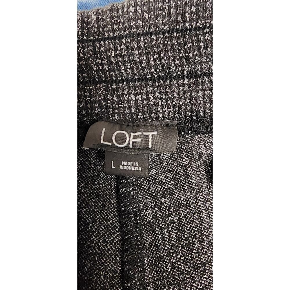 Loft Black Herringbone Pattern Pull-On Drawstring… - image 5